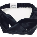 jedwabna opaska do włosów czarna